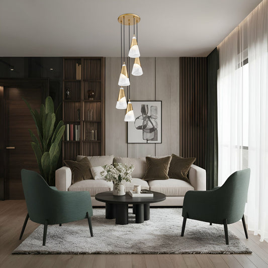 Aimie 5 Light Chandelier Modern Gold