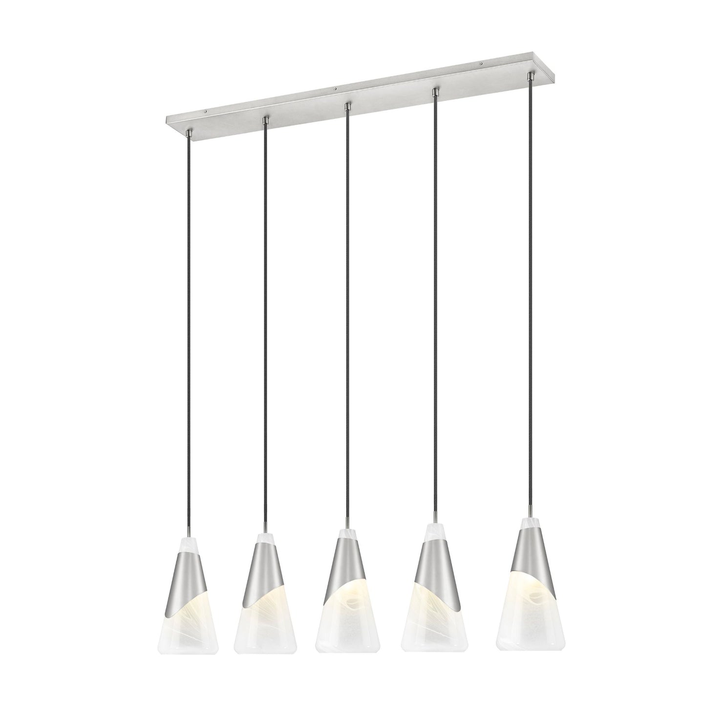 Aimie 5 Light Linear Chandelier Brushed Nickel