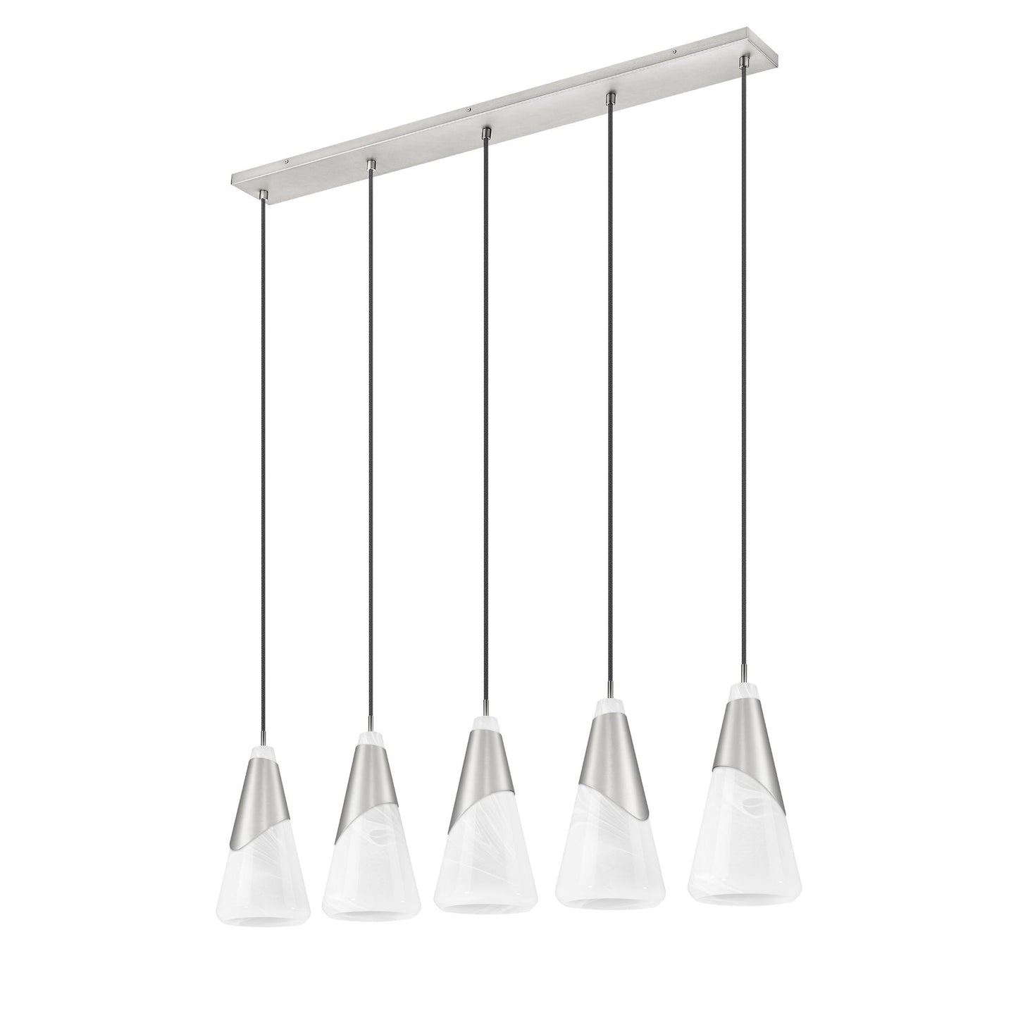Aimie 5 Light Linear Chandelier Brushed Nickel