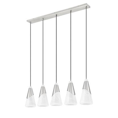 Aimie 5 Light Linear Chandelier Brushed Nickel