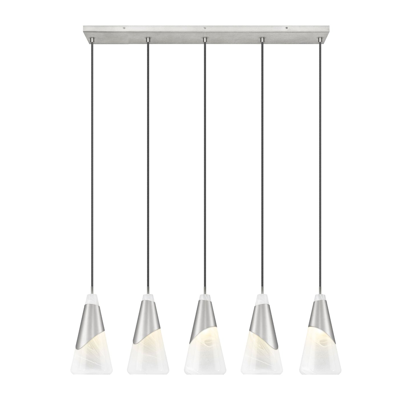 Aimie 5 Light Linear Chandelier Brushed Nickel