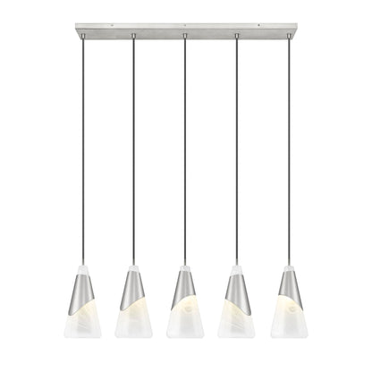 Aimie 5 Light Linear Chandelier Brushed Nickel