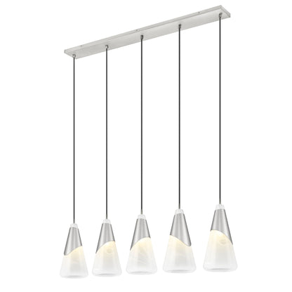 Aimie 5 Light Linear Chandelier Brushed Nickel