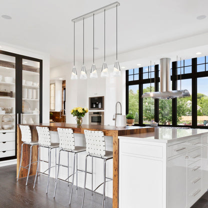 Aimie 5 Light Linear Chandelier Brushed Nickel