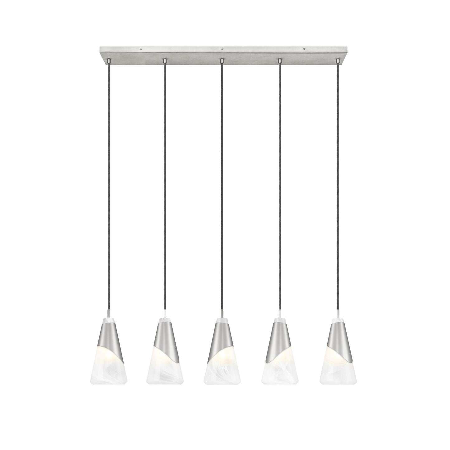 Aimie 5 Light Linear Chandelier Brushed Nickel