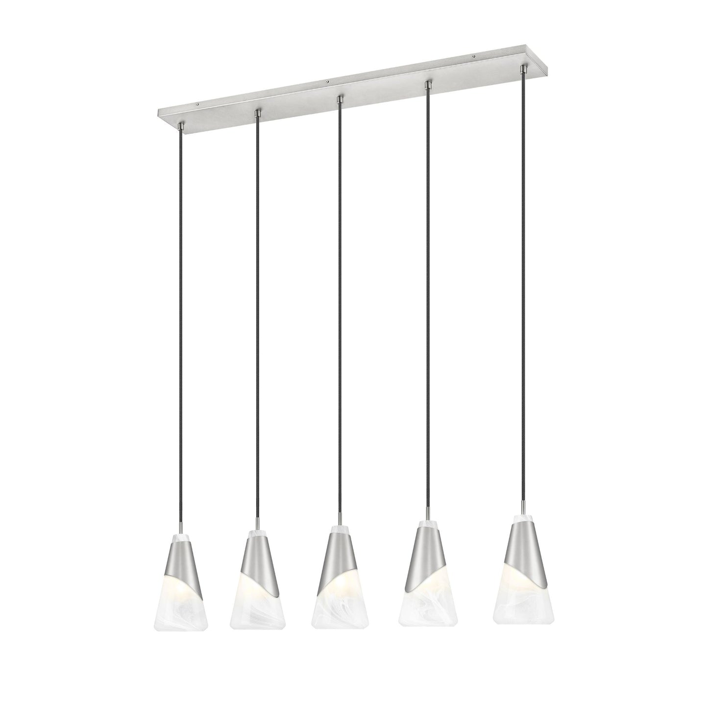 Aimie 5 Light Linear Chandelier Brushed Nickel