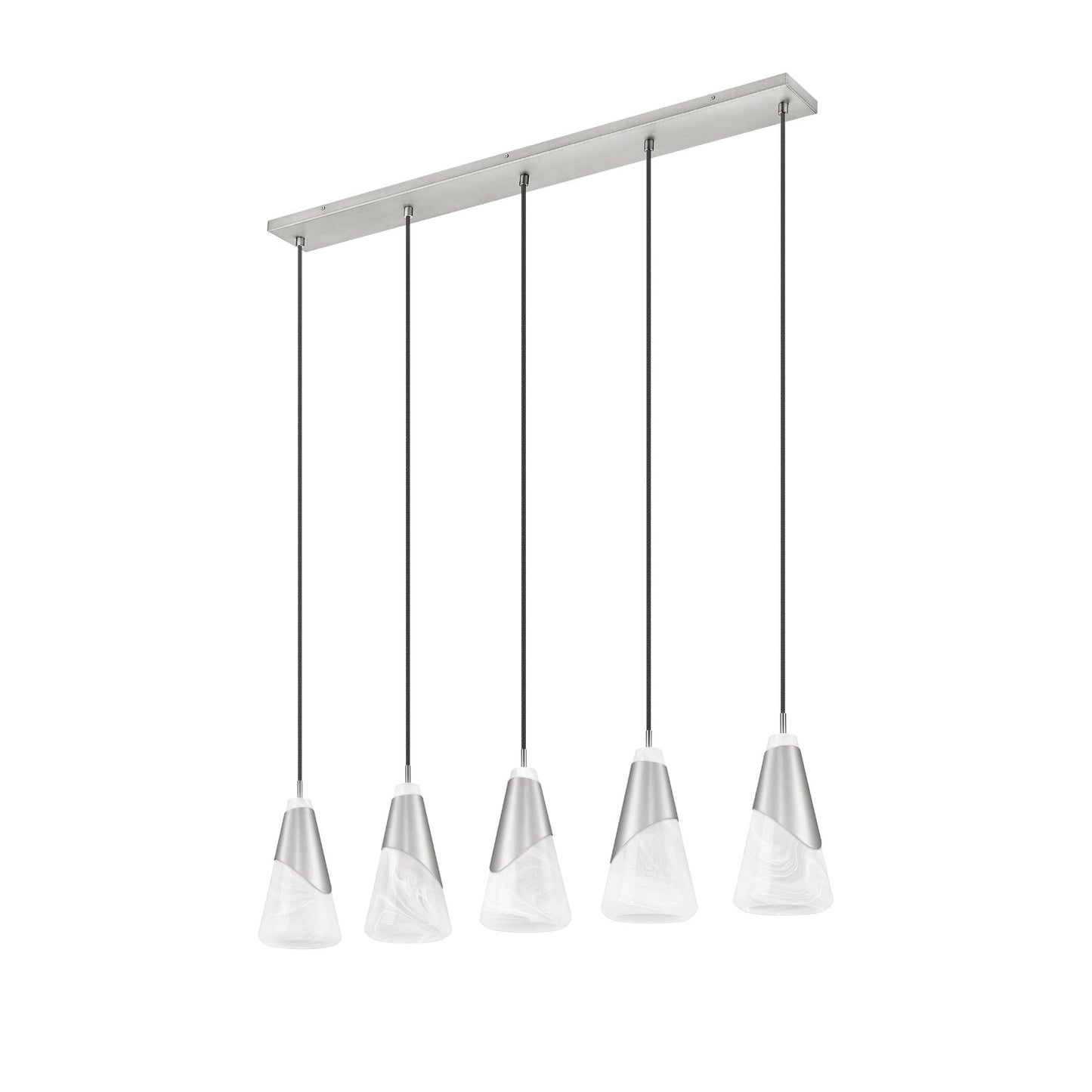 Aimie 5 Light Linear Chandelier Brushed Nickel