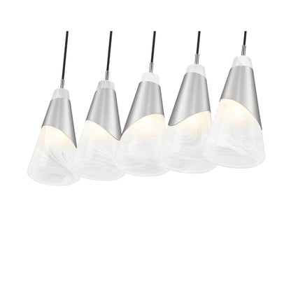 Aimie 5 Light Linear Chandelier Brushed Nickel