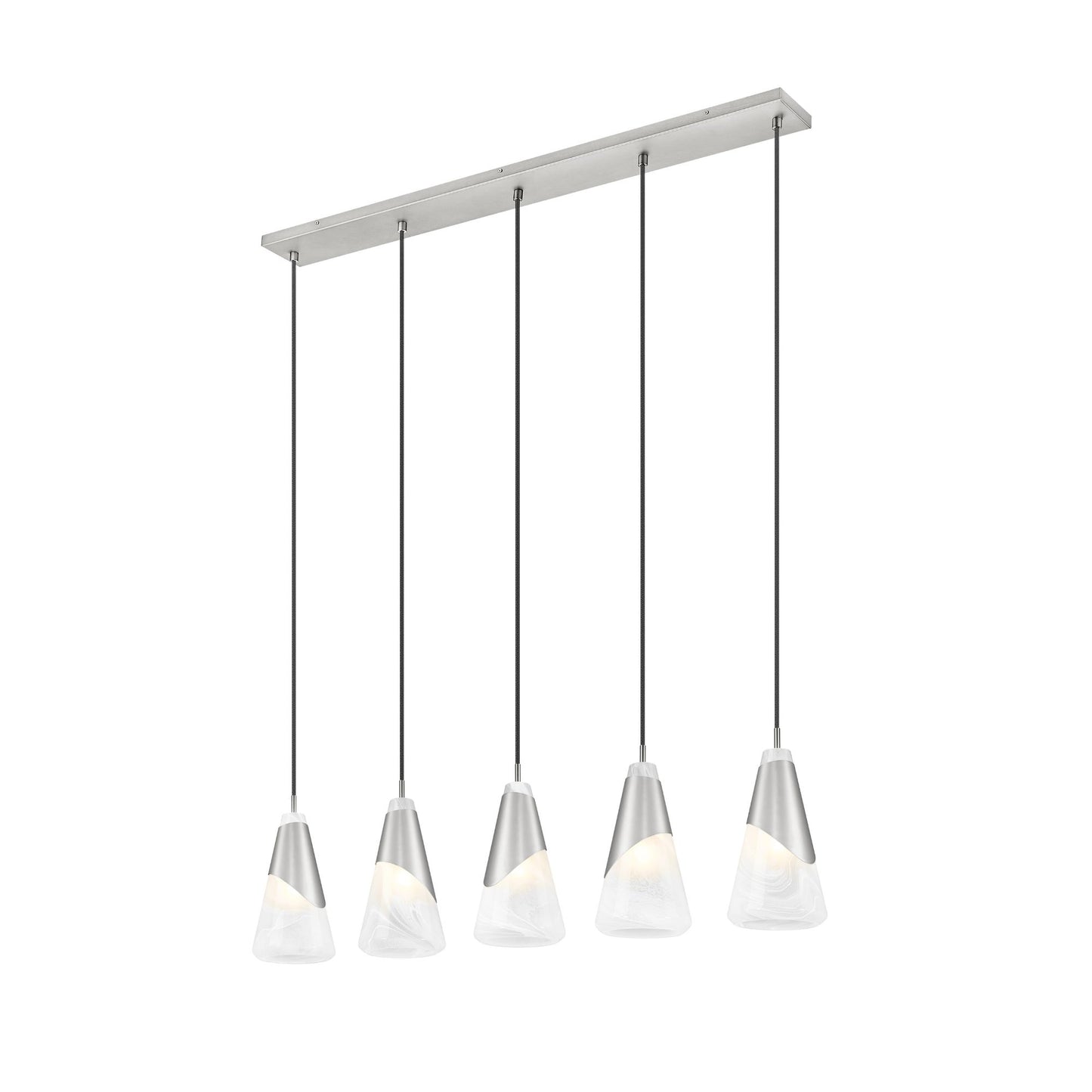Aimie 5 Light Linear Chandelier Brushed Nickel
