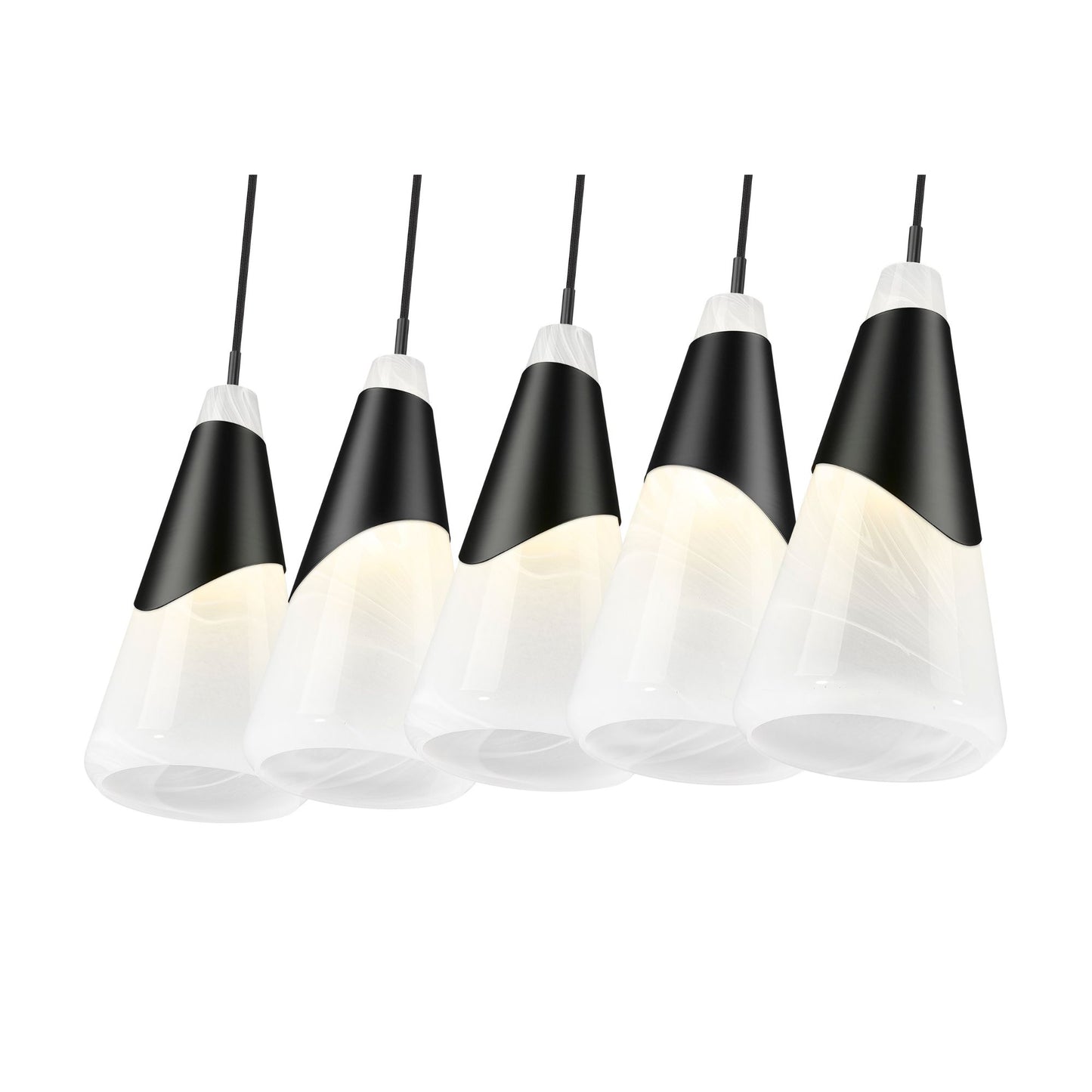 Aimie 5 Light Linear Chandelier Matte Black