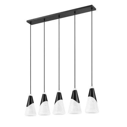 Aimie 5 Light Linear Chandelier Matte Black
