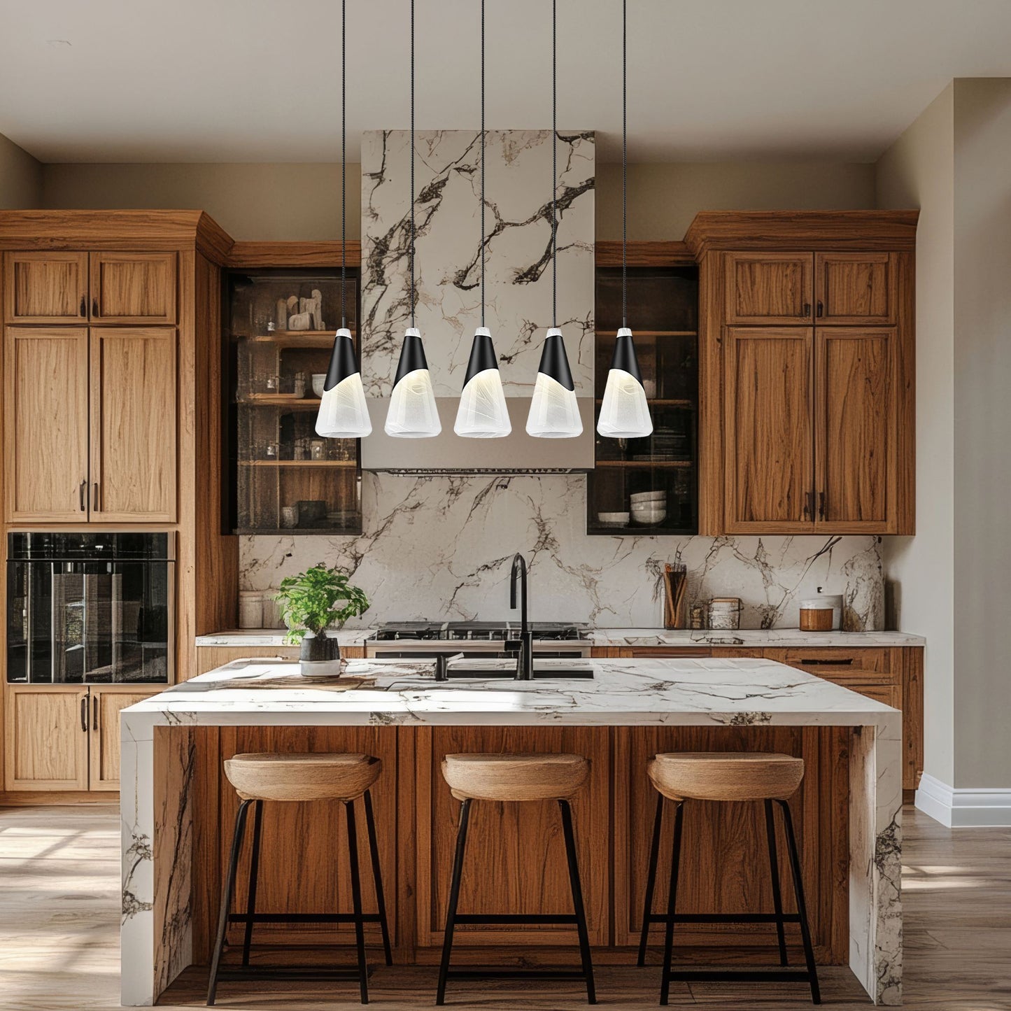 Aimie 5 Light Linear Chandelier Matte Black