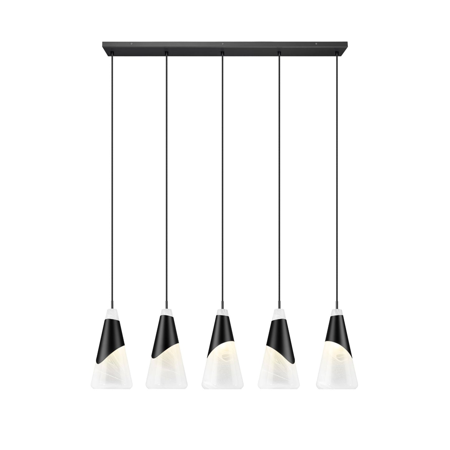 Aimie 5 Light Linear Chandelier Matte Black