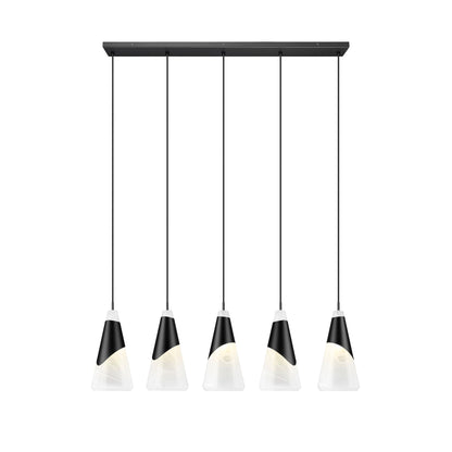Aimie 5 Light Linear Chandelier Matte Black