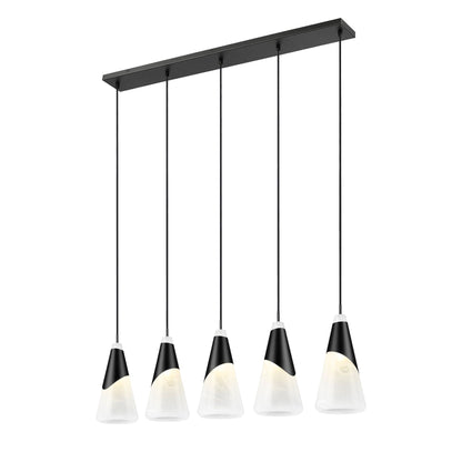 Aimie 5 Light Linear Chandelier Matte Black
