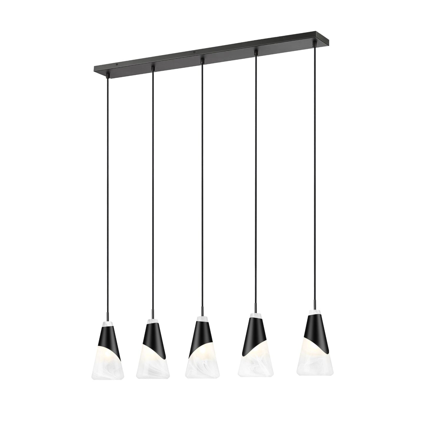 Aimie 5 Light Linear Chandelier Matte Black