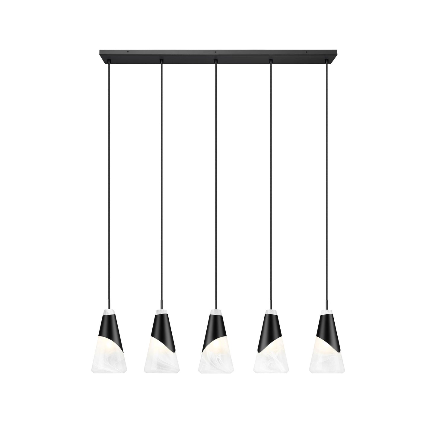 Aimie 5 Light Linear Chandelier Matte Black