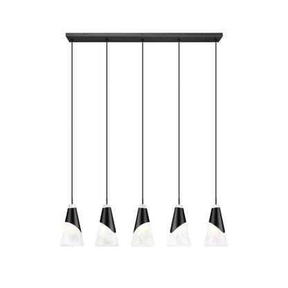 Aimie 5 Light Linear Chandelier Matte Black