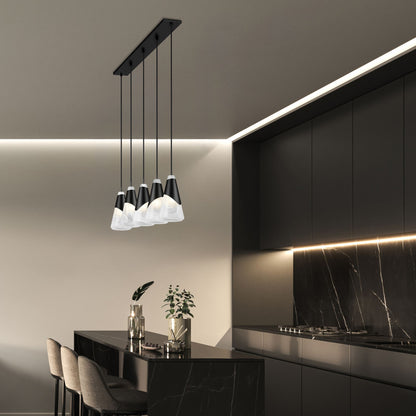 Aimie 5 Light Linear Chandelier Matte Black