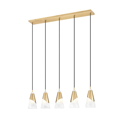 Aimie 5 Light Linear Chandelier Modern Gold