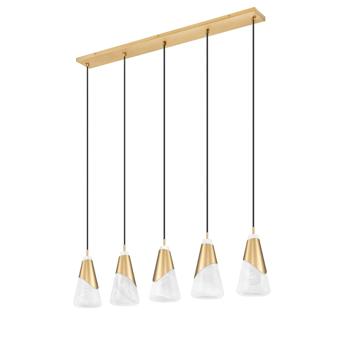 Aimie 5 Light Linear Chandelier Modern Gold