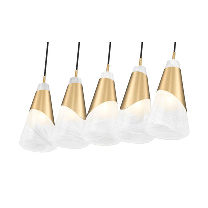 Aimie 5 Light Linear Chandelier Modern Gold