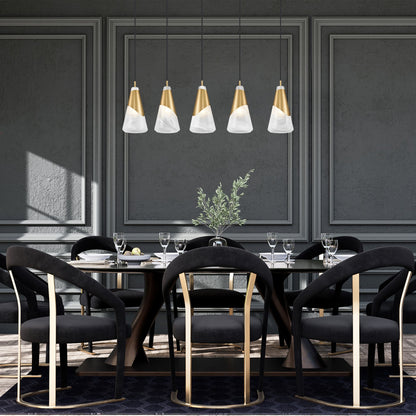 Aimie 5 Light Linear Chandelier Modern Gold
