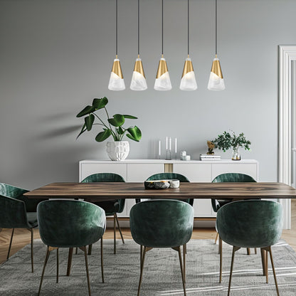 Aimie 5 Light Linear Chandelier Modern Gold
