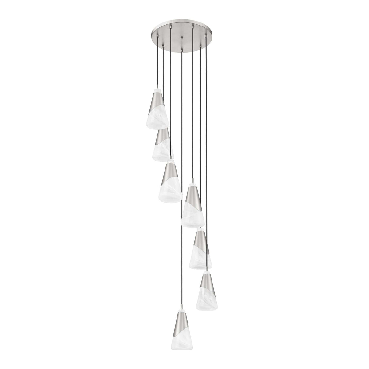 Aimie 7 Light Chandelier Brushed Nickel