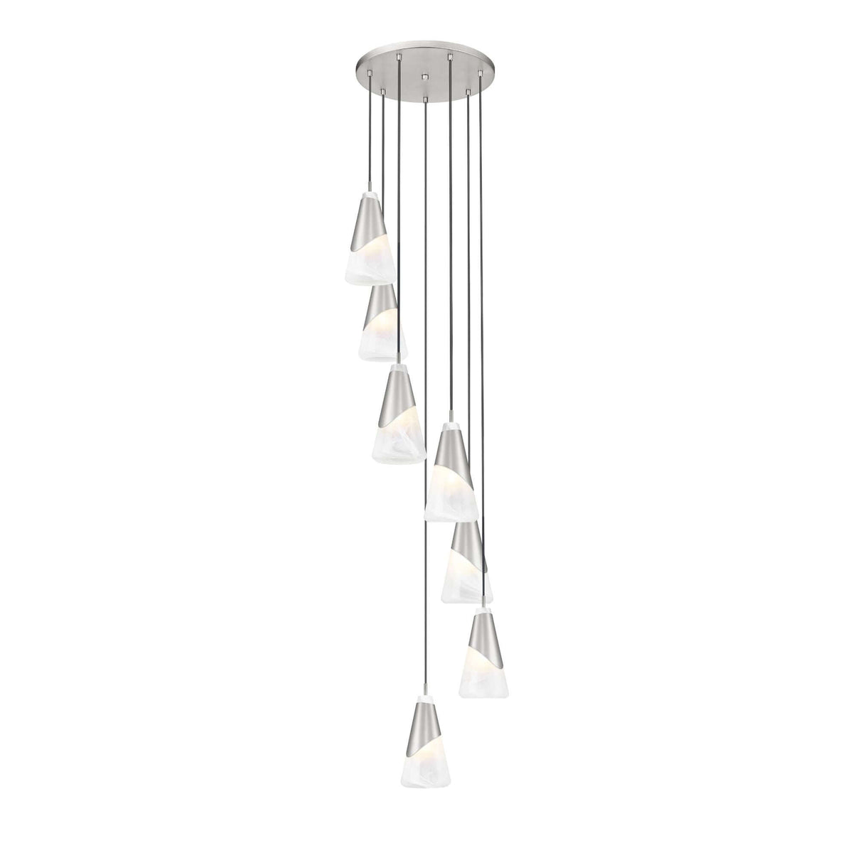Aimie 7 Light Chandelier Brushed Nickel