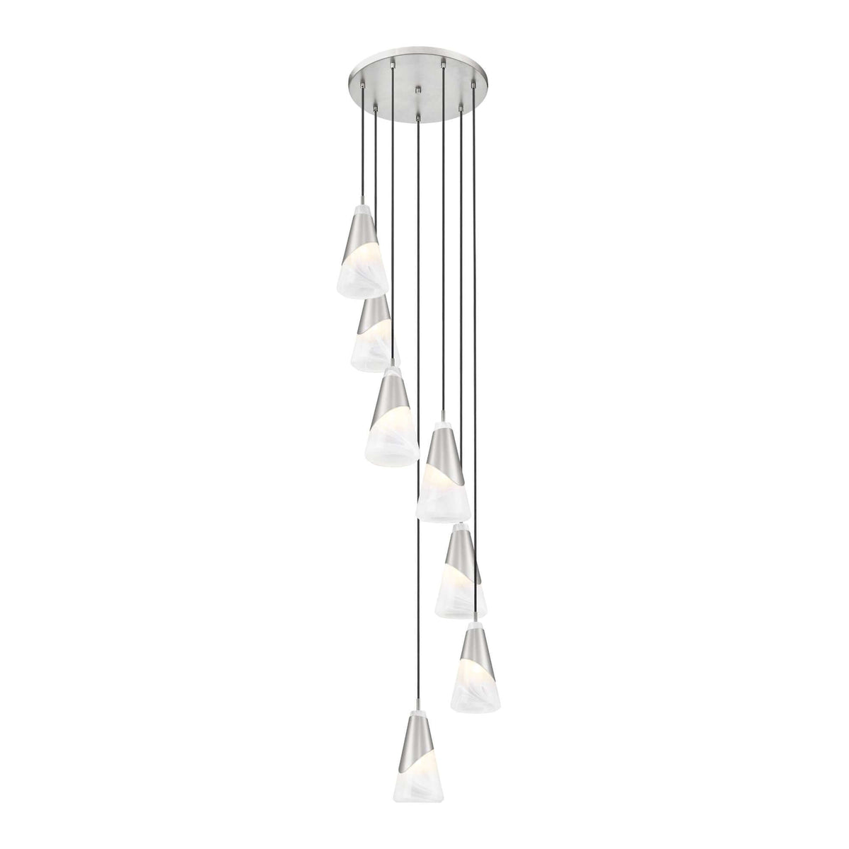 Aimie 7 Light Chandelier Brushed Nickel