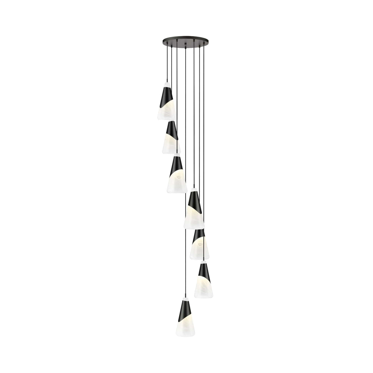Aimie 7 Light Chandelier Matte Black