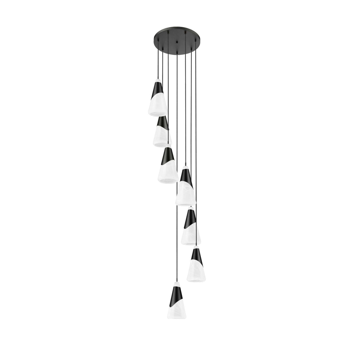 Aimie 7 Light Chandelier Matte Black