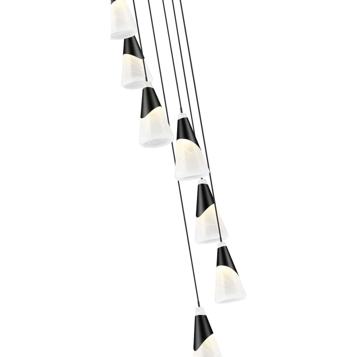 Aimie 7 Light Chandelier Matte Black