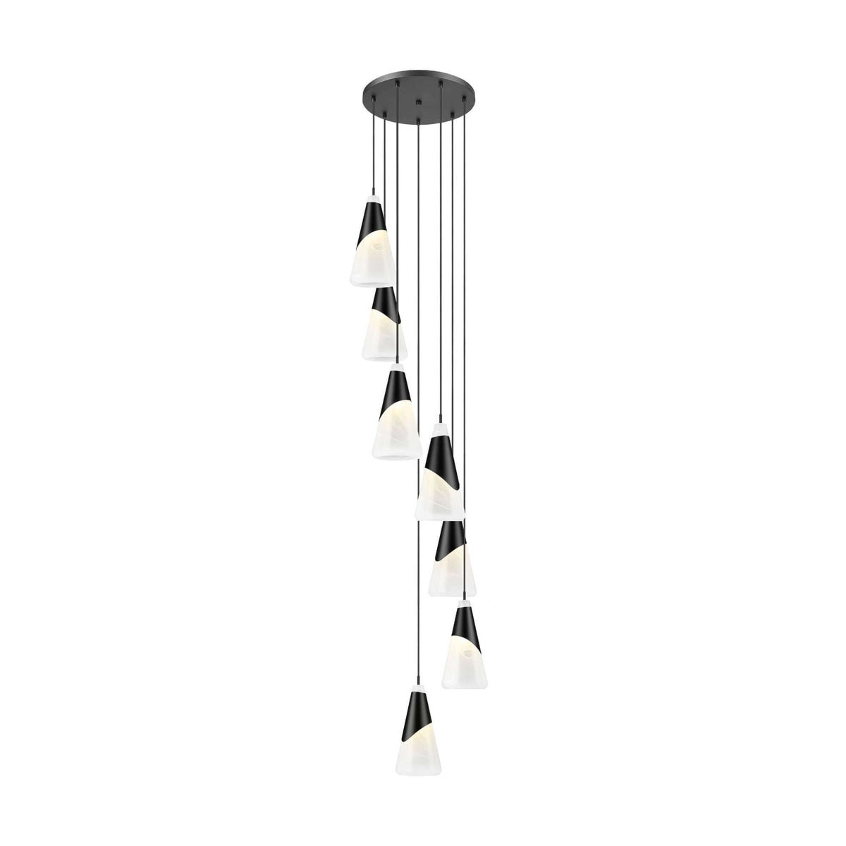 Aimie 7 Light Chandelier Matte Black