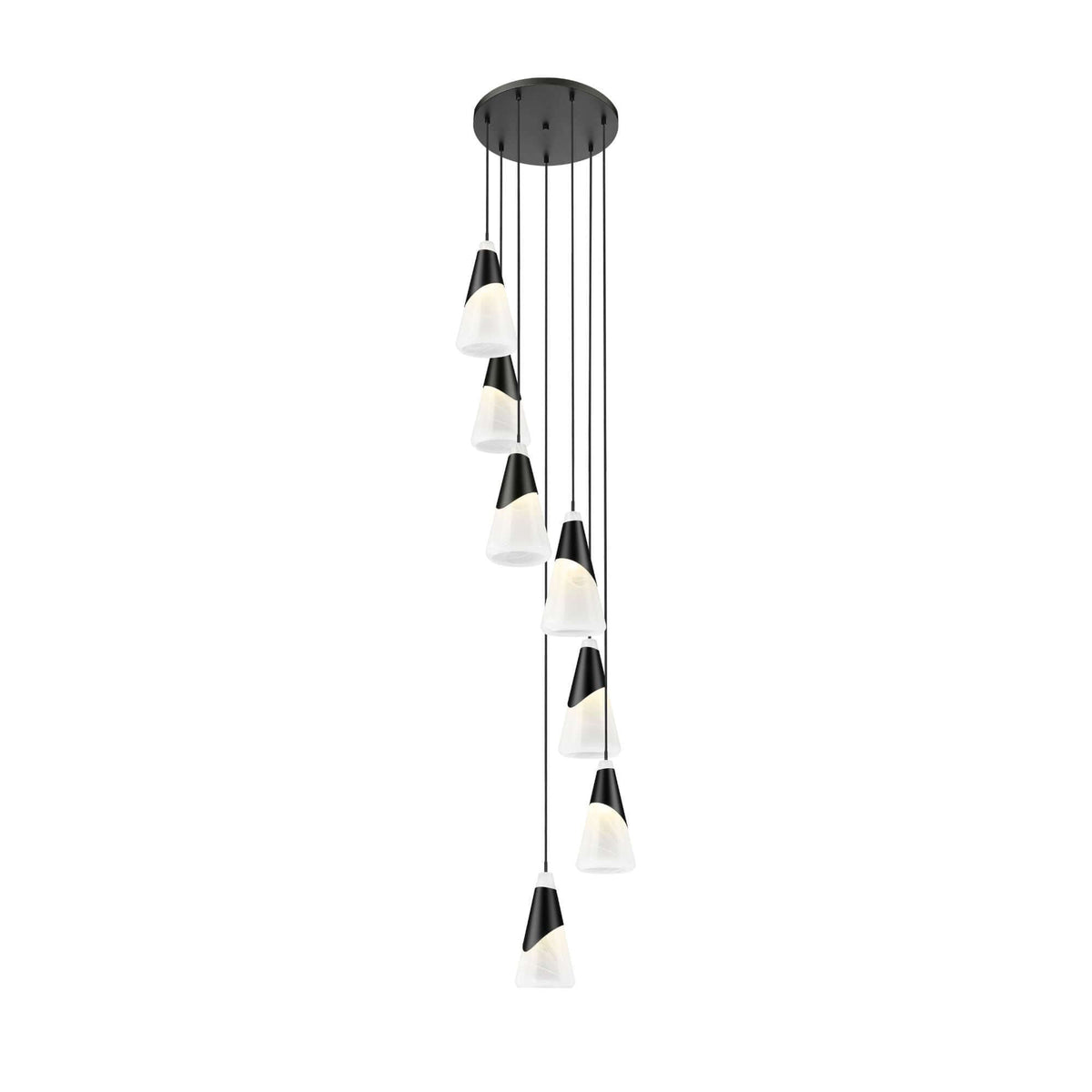 Aimie 7 Light Chandelier Matte Black