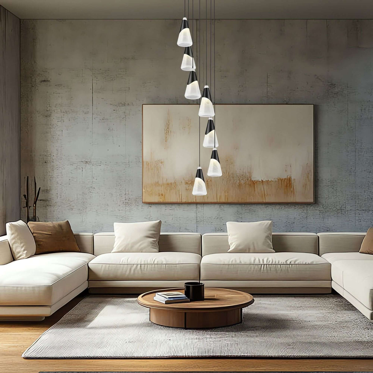 Aimie 7 Light Chandelier Matte Black