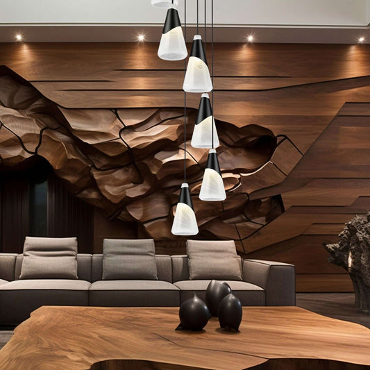 Aimie 7 Light Chandelier Matte Black