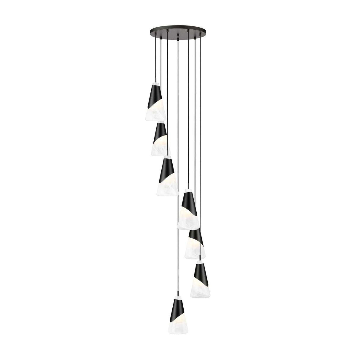 Aimie 7 Light Chandelier Matte Black