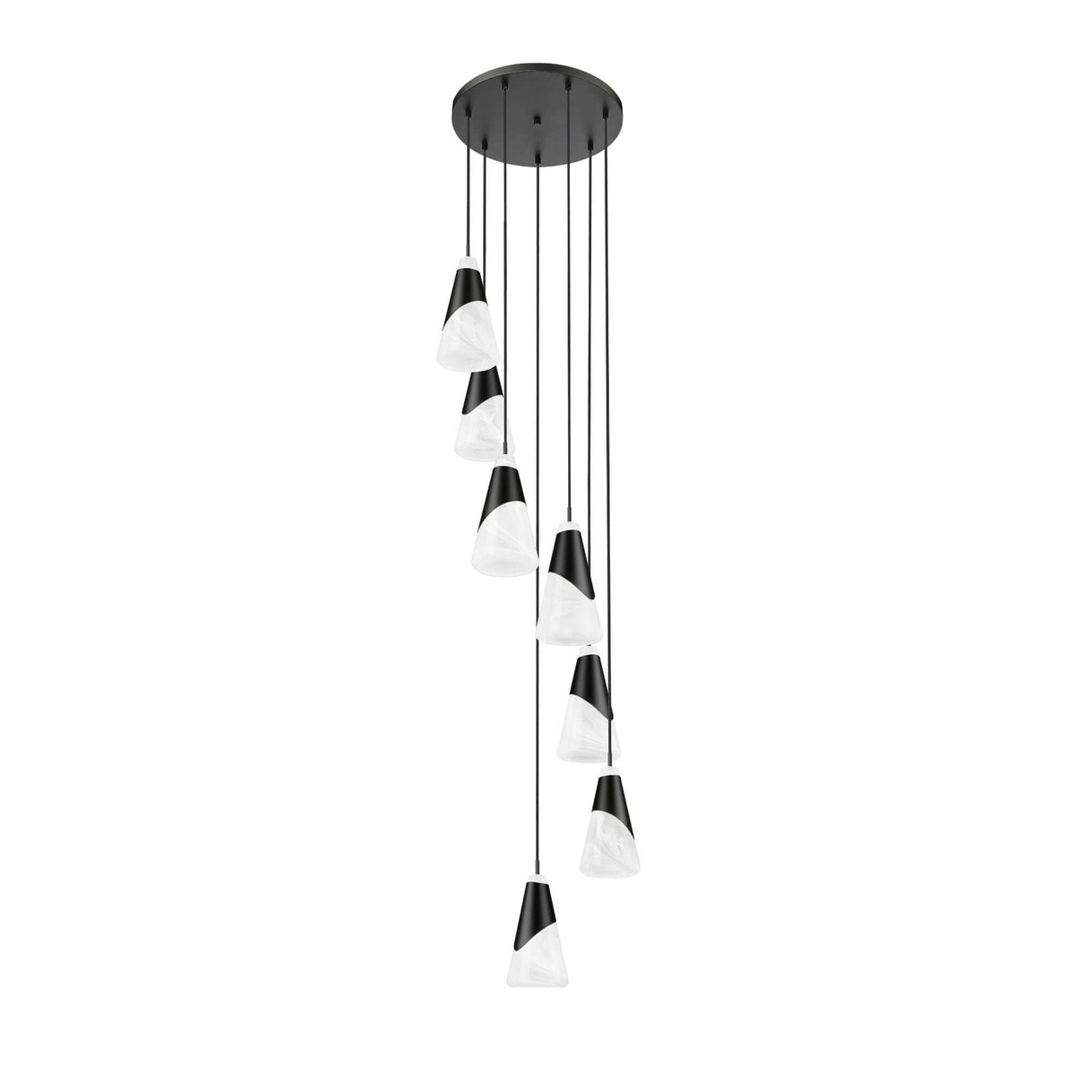 Aimie 7 Light Chandelier Matte Black