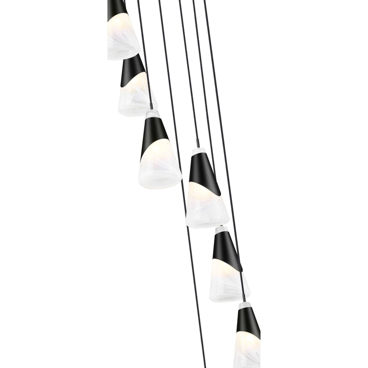 Aimie 7 Light Chandelier Matte Black