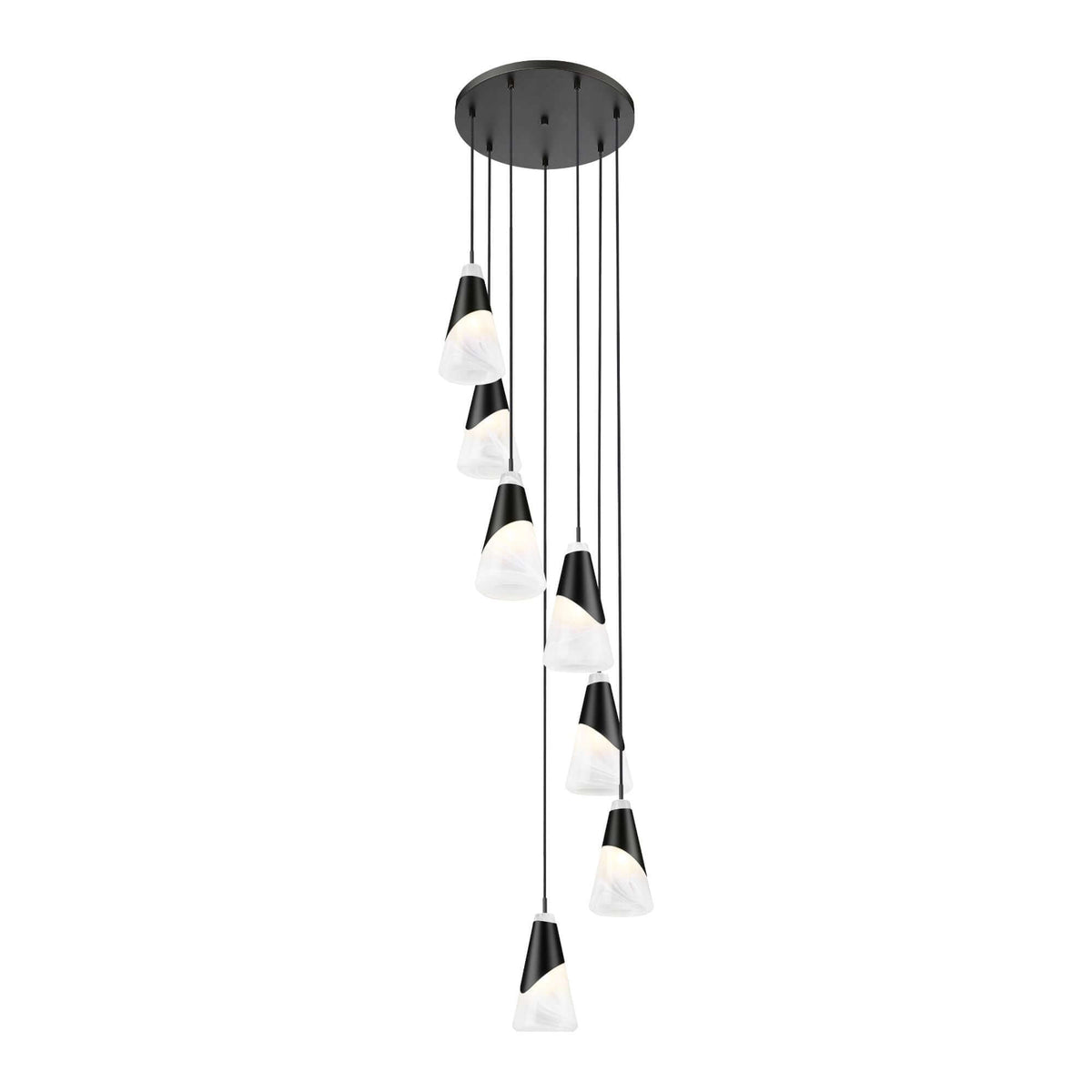 Aimie 7 Light Chandelier Matte Black
