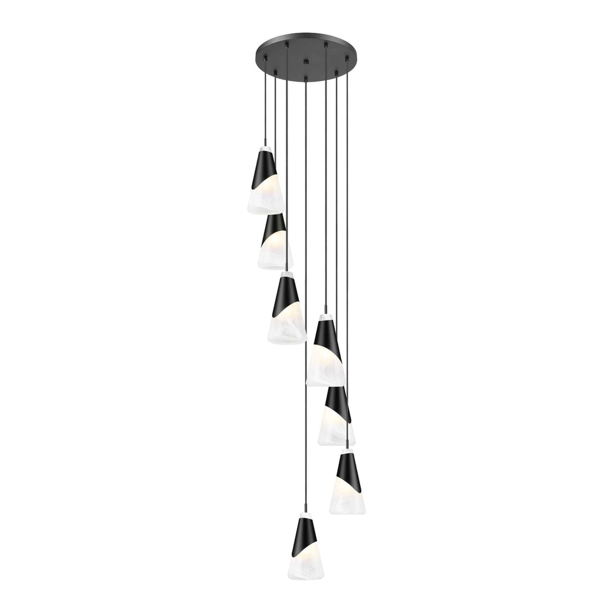 Aimie 7 Light Chandelier Matte Black