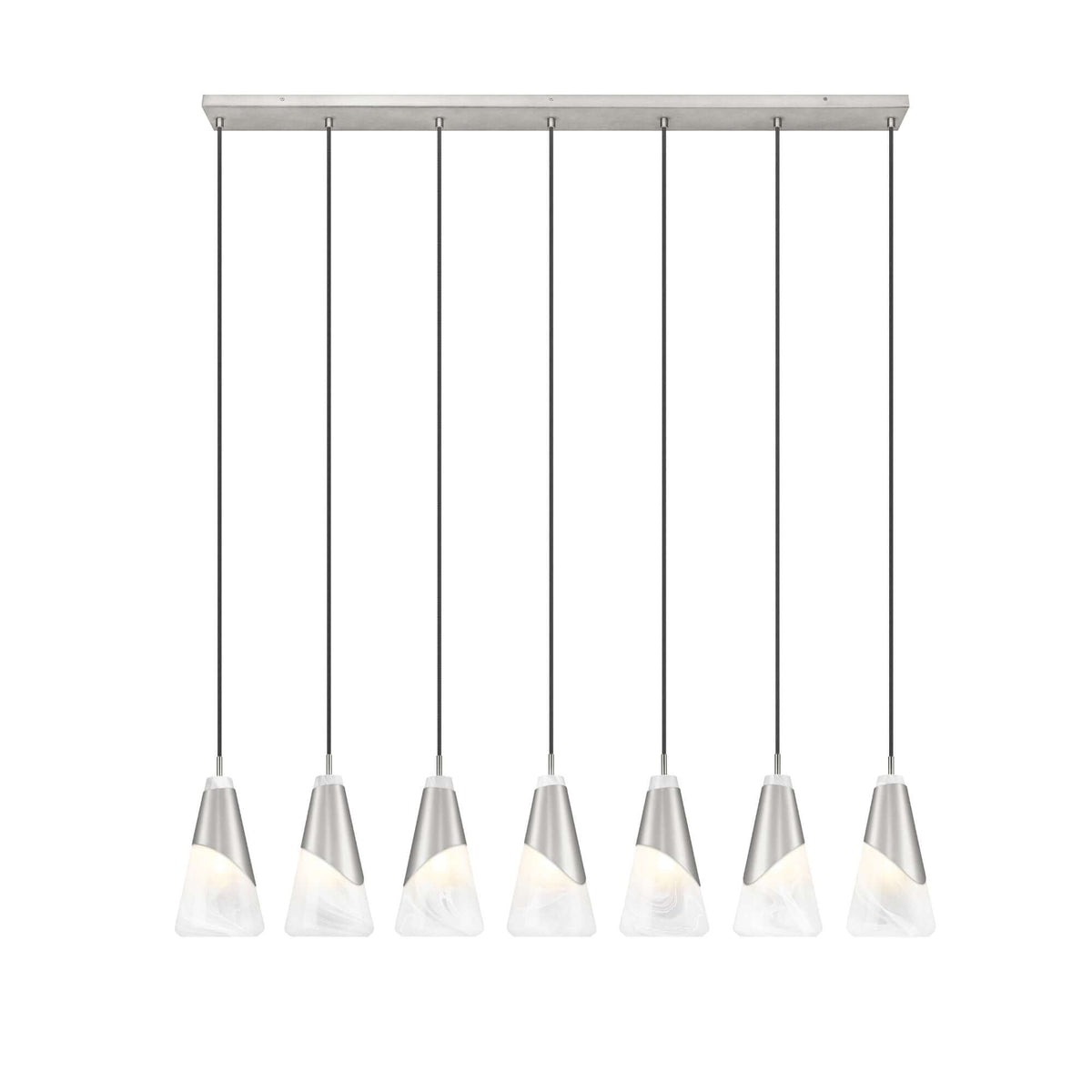 Aimie 7 Light Linear Chandelier Brushed Nickel