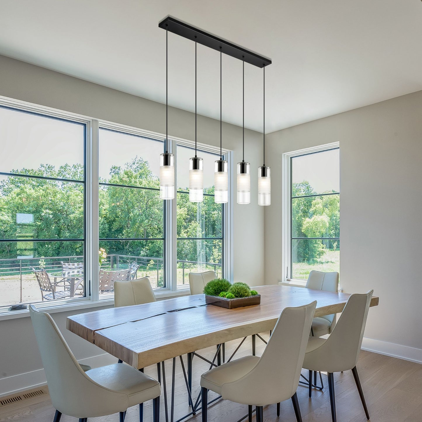 Alton 5 Light Linear Chandelier Matte Black