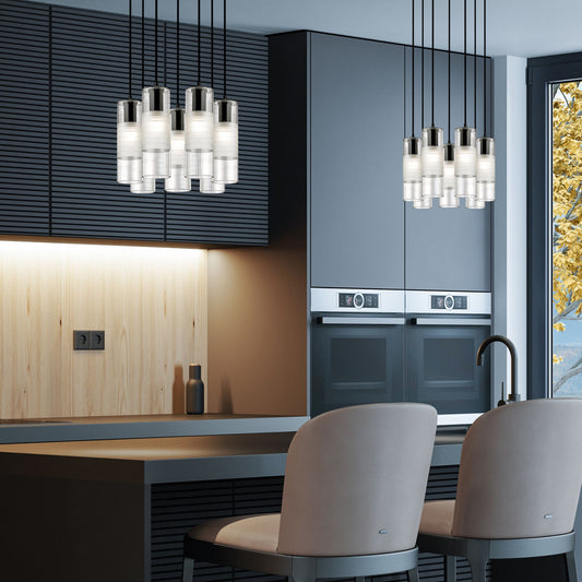 Alton 7 Light Chandelier Matte Black
