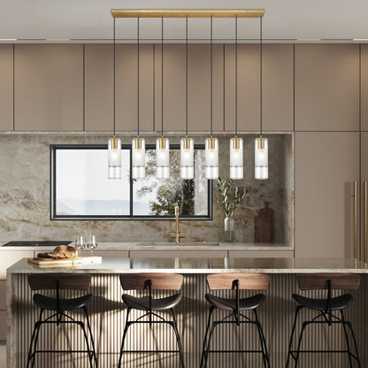 Alton 7 Light Linear Chandelier Modern Gold