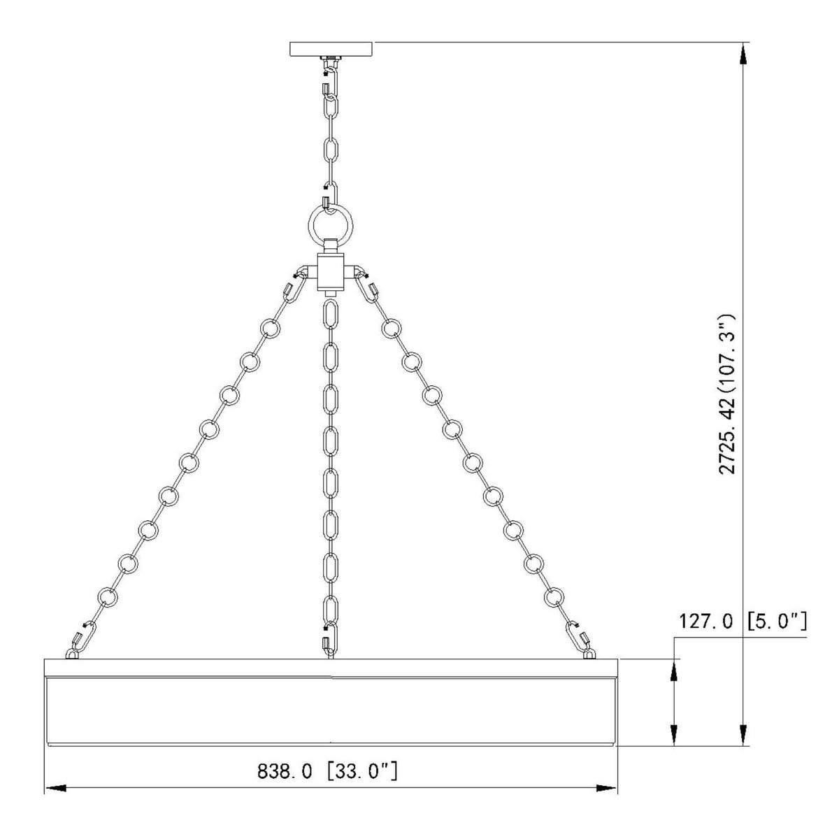 Anders LED 3 Light Chandelier Polished Nickel