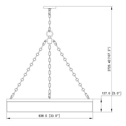 Anders LED 3 Light Chandelier Polished Nickel