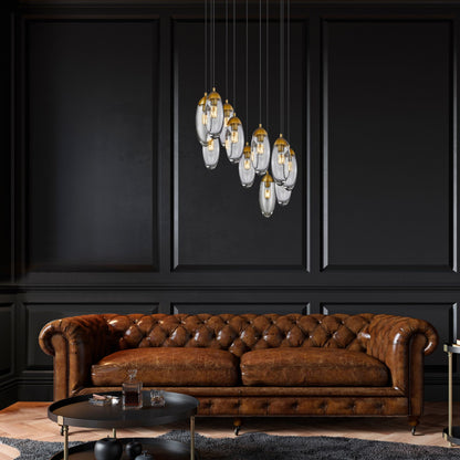 Arden 11 Light Chandelier Rubbed Brass